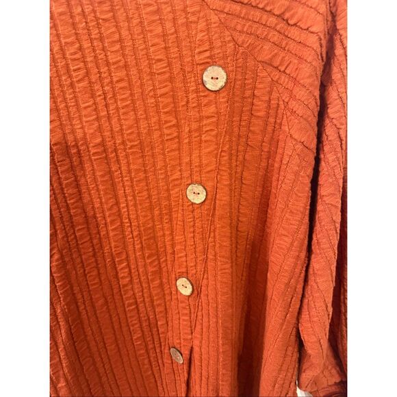 Soft Surroundings Goldie Back Button Rust Orange Tunic Top sz 3X EUC - Picture 8 of 9